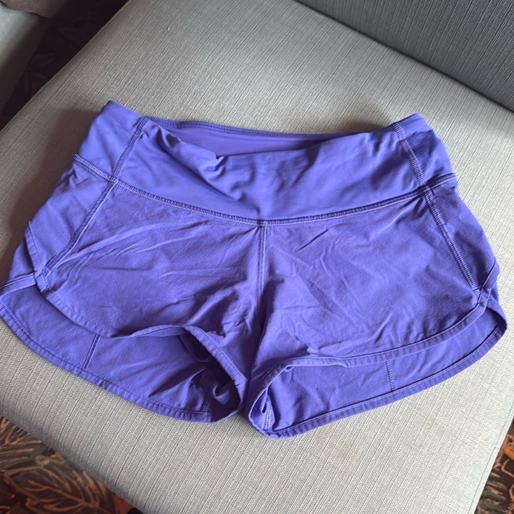 Lululemon speed shorts, size 2, bright blue
